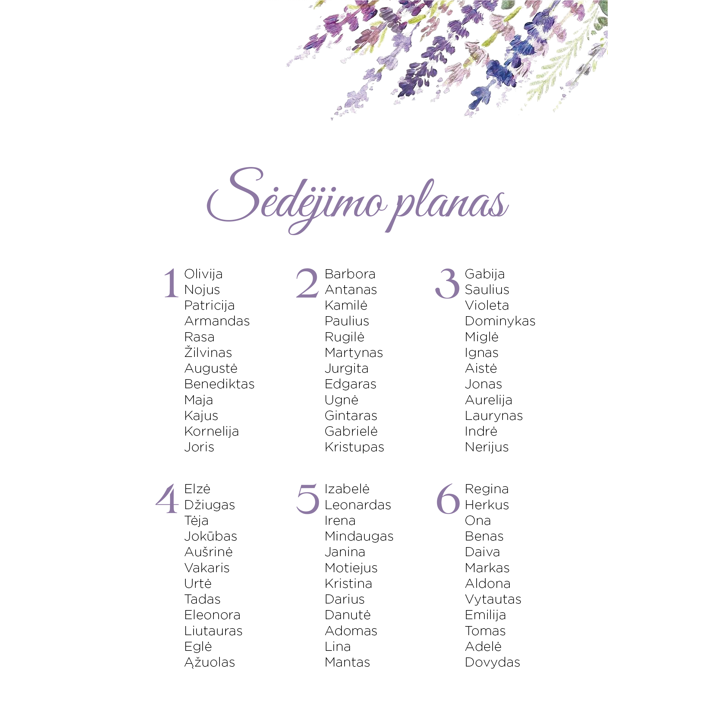Sėdėjimo planas su levandomis