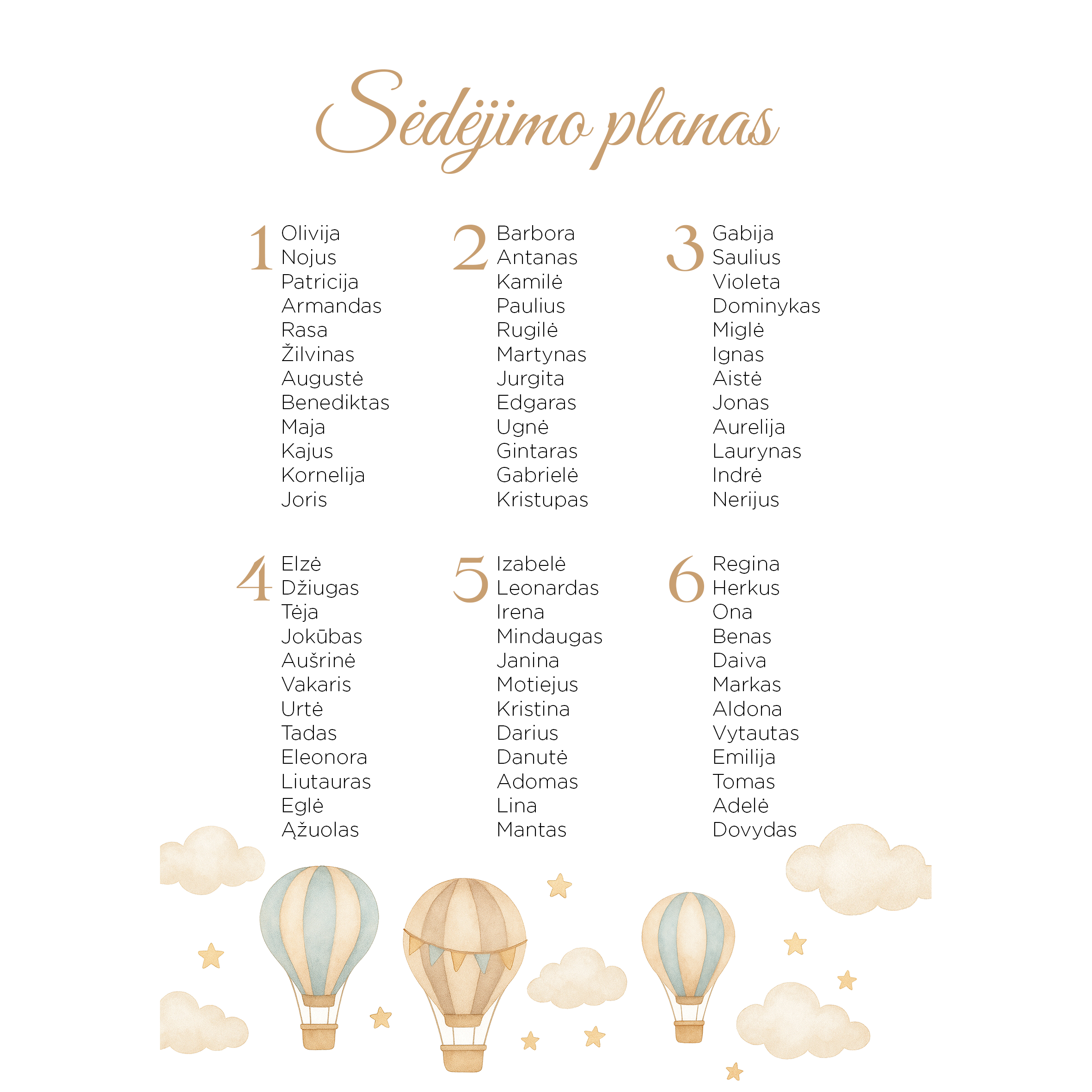 Sėdėjimo planas su oro balionais